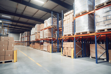 Cargo warehouse with parcels .