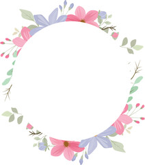 floral frame with wildflowers for invitation card or greeting card decoration