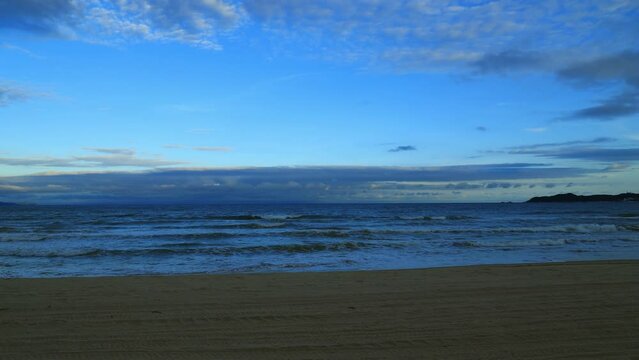 Haitang bay time lapse at dusk by the sea. Haitang Bay, located in Sanya, Hainan Province, is a famous resort bay in China.