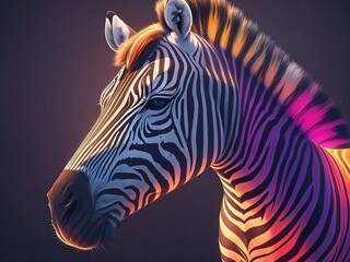 zebra head portrait