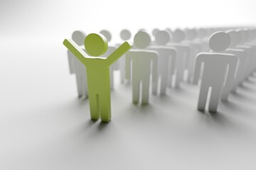 Boss leader with team crowd