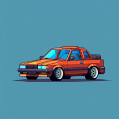 pixel art style car, 8-bit. AI Generated Image