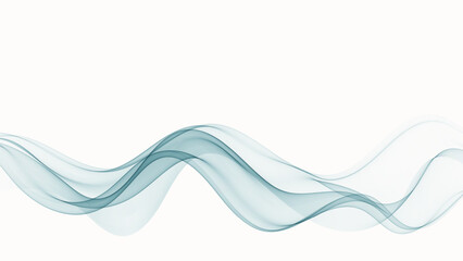 Abstract transparent wavy flow of smoky mint wave.