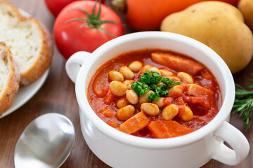 大豆とトマトの野菜スープ