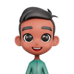 3D Render Avatar Man With Green Isolate Transparent Background, 3D Rendering illustration