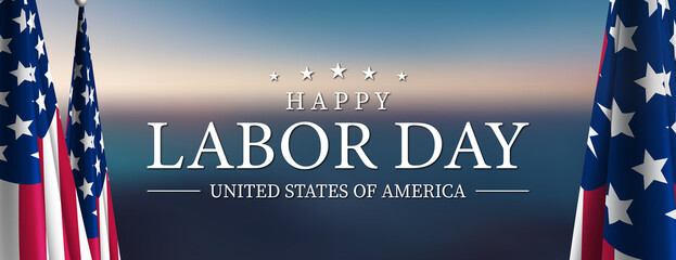 Happy Labor Day USA Flag