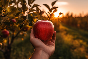 Ai generated photo of hand holding apple