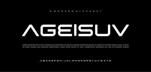 Abstract sport modern fonts sport digital game music future creative font