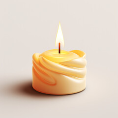 Candle on a white background AI Generative