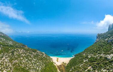 Cala Luna, Cala Mariolu, cala Goloritze, Ostküste, Sardinien, Italien, Panorama