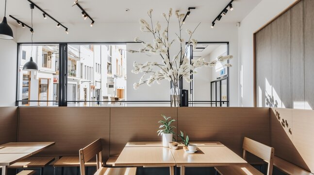 3d render cafe interior to drink coffee with friends