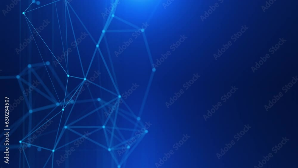 Wall mural connected network animation. copy space, seamless loop 4k uhd