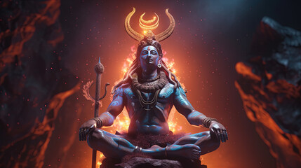 lord shivji meditating created with generative ai