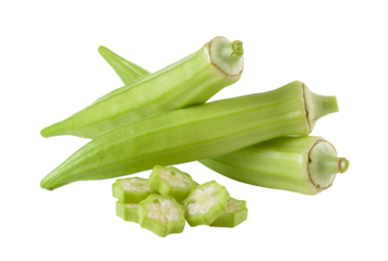 fresh okra or green roselle on transparent png