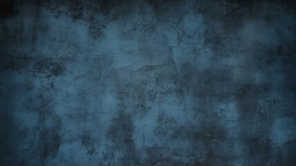 Obraz na płótnie Canvas Background image of texture plaster on the wall in dark blue black tones in grunge style, Generative AI