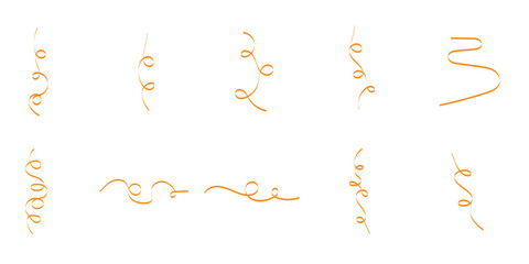 Orange Curly Ribbon Set