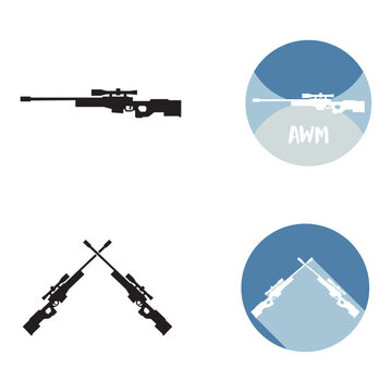 AWM weapon icon vector