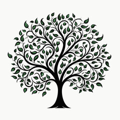 Artistic Leafy Tree Icon with Minimalist Touch
