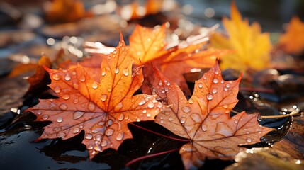 autumn background of fallen leaves