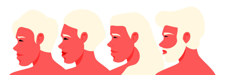 Group lgbtq gay men on isolated background, Vector illustration.