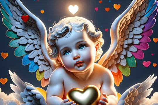 baby angel with heart.
Generative AI