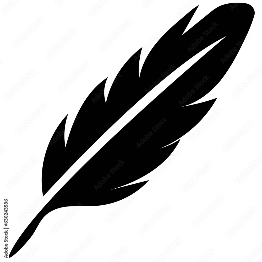 Sticker feathers vector solid icons