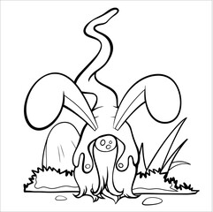 gnome drawing with black lines on a white background