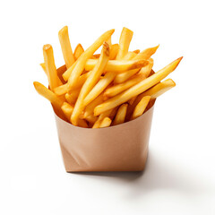 French fries on a white background AI Generative