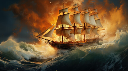 Pirate Ship created with generative AI technology