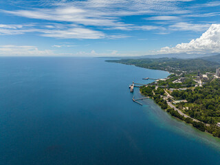 Cement plant and production area in the coastline in Lugait, Misamis Oriental. Mindanao,...