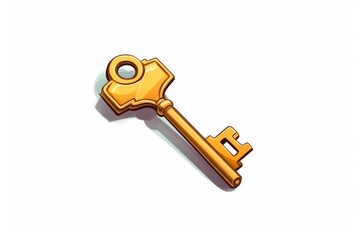 Business Key on White Background in Cartoon Style. AI generated