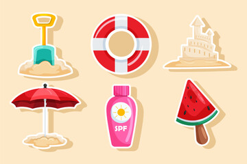 Set Collection of Summer Sticker