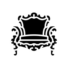 armchair luxury royal glyph icon vector. armchair luxury royal sign. isolated symbol illustration