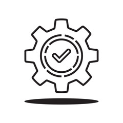 efficient maintenance icon like thin line cog gear. concept of system data result pictogram. flat lineart style trend modern linear development support logotype graphic stroke design isolated on white