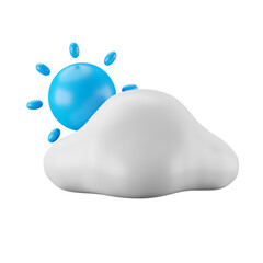 3d icon rendering of sunny day, weather forecast.