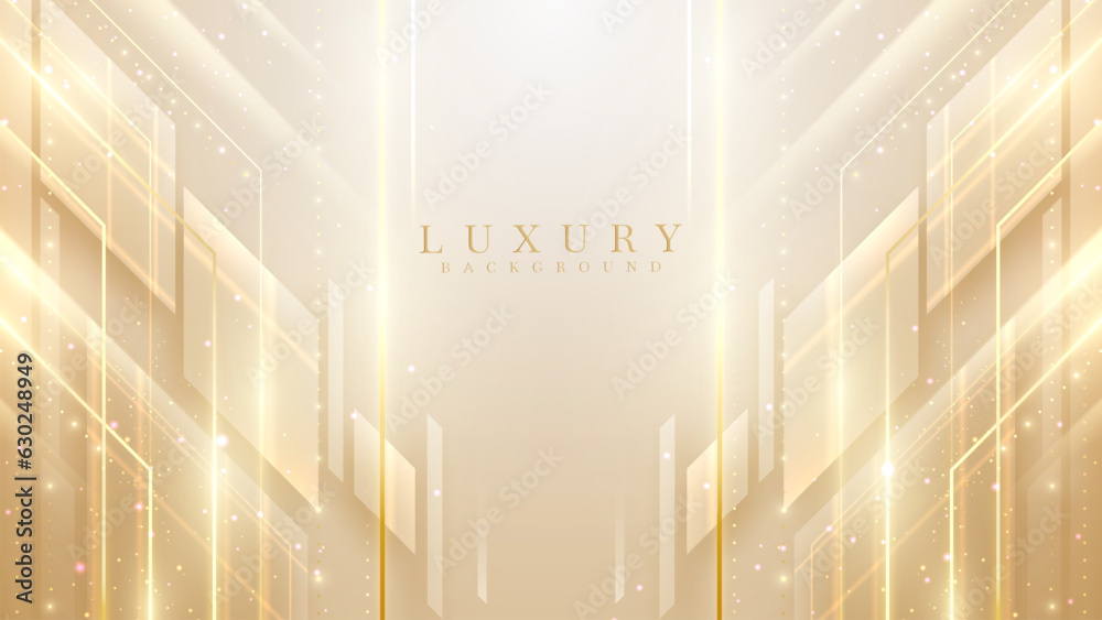Canvas Prints cream colored abstract luxury background with golden light effect decoration and bokeh. vector illus