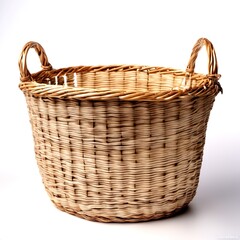 Wicker basket on a white background