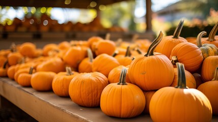 a lot of mini pumpkin at outdoor farmers market generative ai