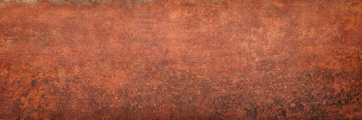 rusty sheet metal, panoramic background. weathered rust texture