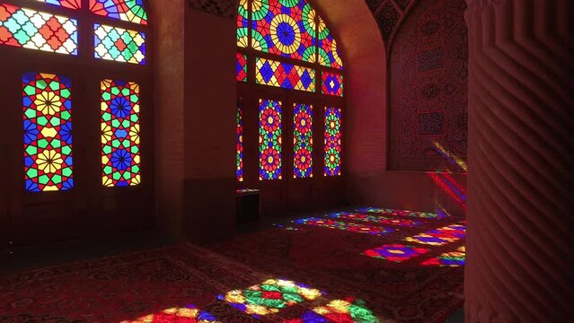 Prayer Hall Of Nasir Ol Molk Pink Mosque Shiraz Iran