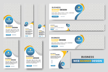 Abstract banner design web banner template Set, Horizontal header web banner, cover header background for website design