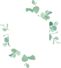 Obraz premium leaf frame, leaf frame with eucalyptus leaves decoration