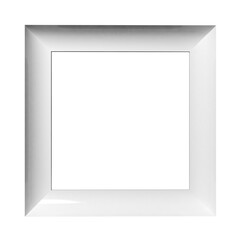Square shape photo frame empty isolated on white transparent background, PNG