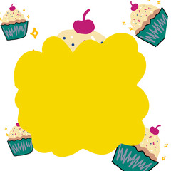 birthday card with cupcake