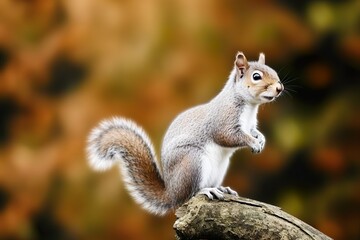 Naklejka na ściany i meble Eastern Grey Squirrel on branch.