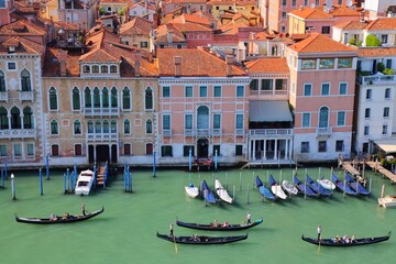 Venice Grand Canal gondola boats - obrazy, fototapety, plakaty