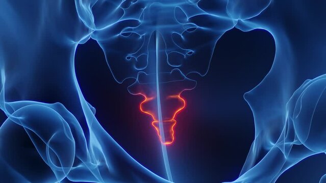 Animation of the inflamed coccyx