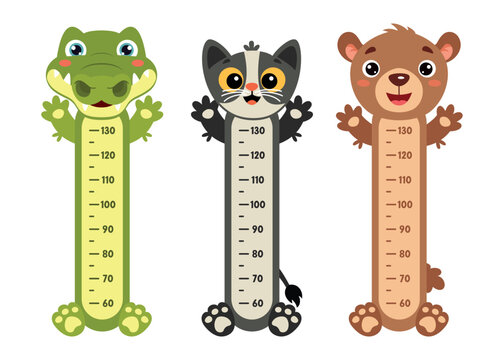 Height Chart With Cartoon Animals