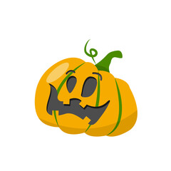 Crazy, Ghost face on pumpkin set for Halloween