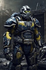 Obraz premium A warrior in power armor